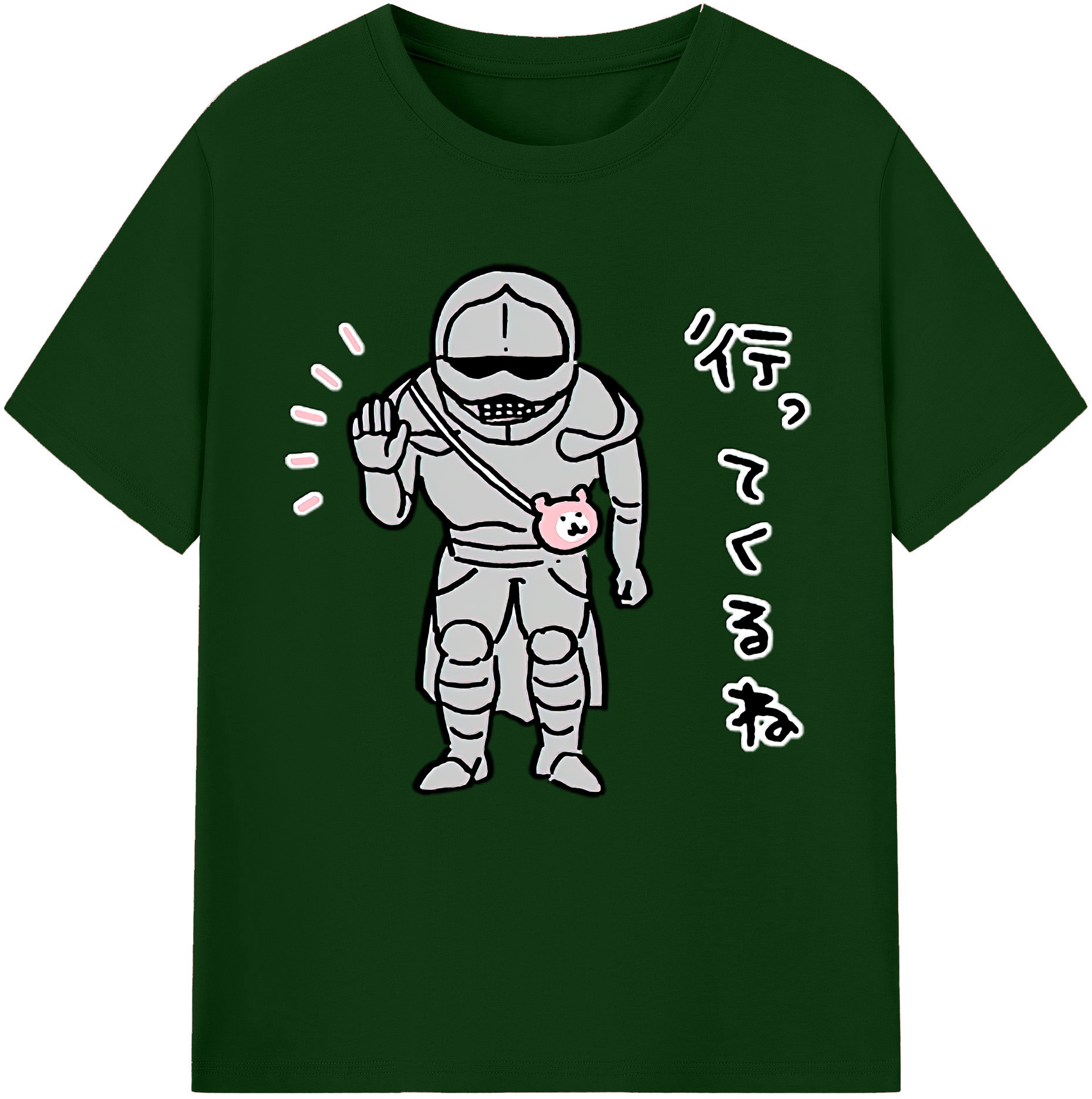 （画像用） ちいかわ 労働の鎧さん Chii-kawa Mr. Armor of Labor 綿100％半袖Tシャツ（フロントプリント）